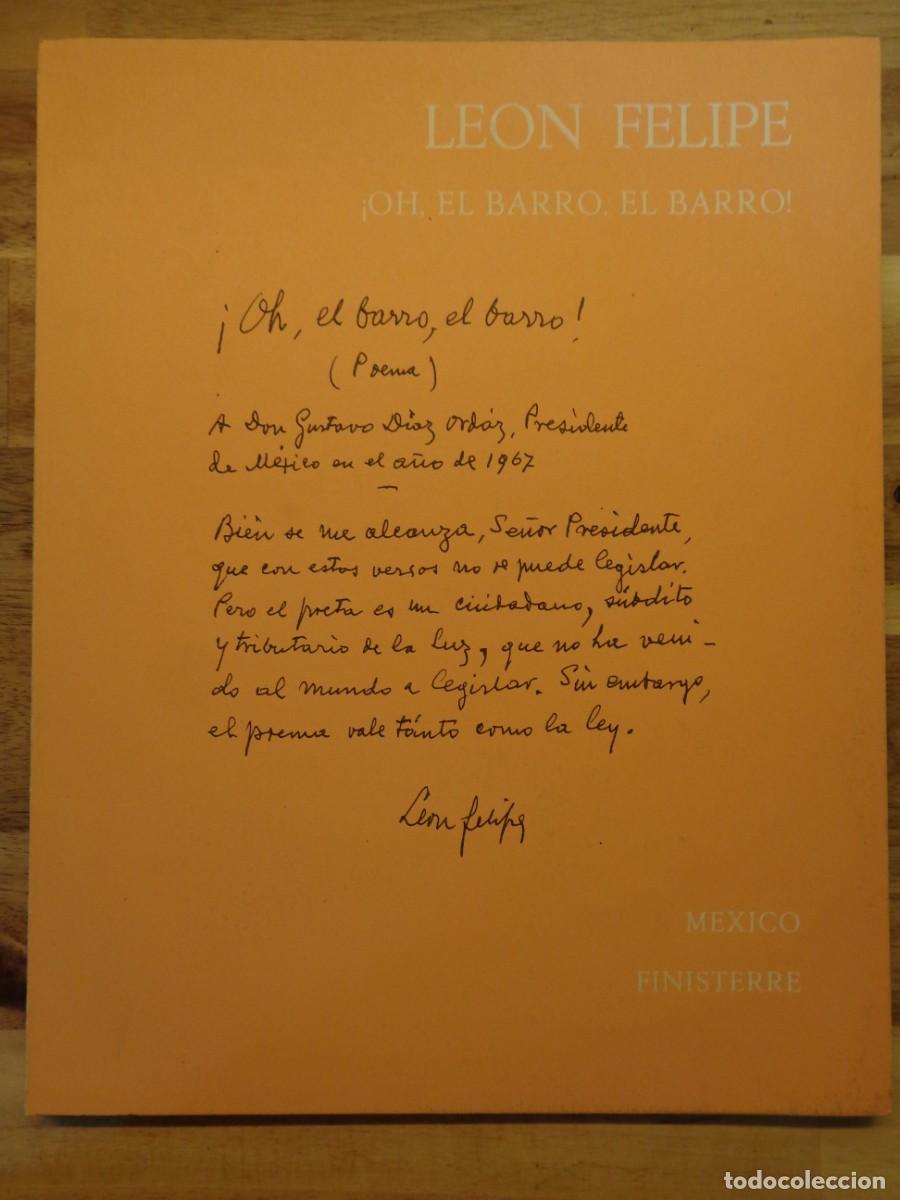 Libros: &iexcl;OH, EL BARRO, EL BARRO! - LE&Oacute;N FELIPE - Foto 2