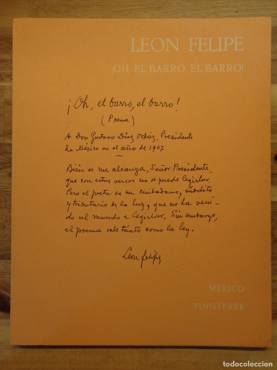 Libros: &iexcl;OH, EL BARRO, EL BARRO! - LE&Oacute;N FELIPE - Foto 2