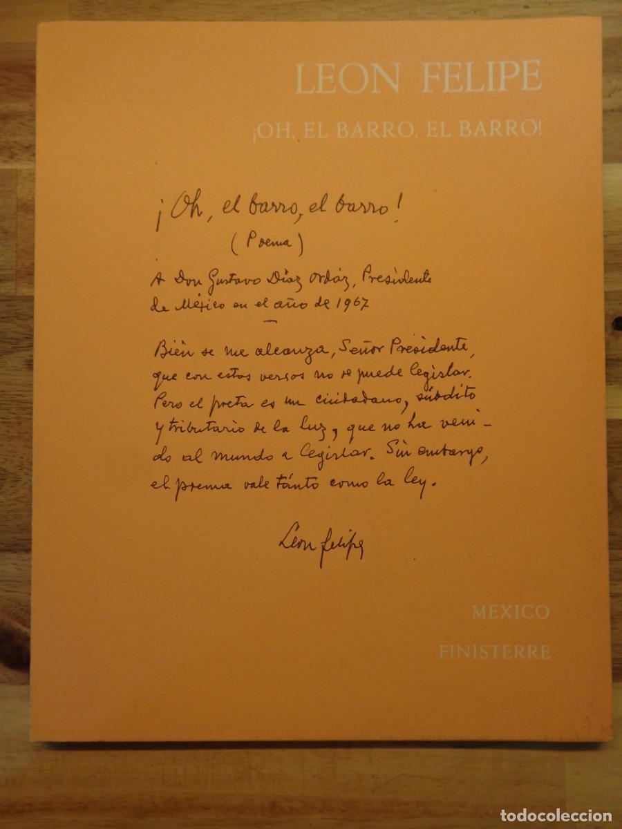 Libros: &iexcl;OH, EL BARRO, EL BARRO! - LE&Oacute;N FELIPE - Foto 2