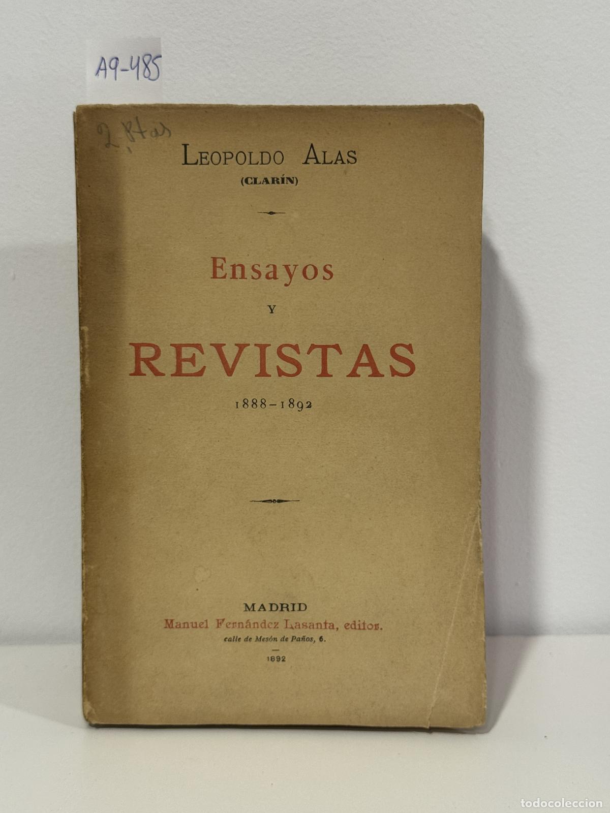 Libros: ALAS, Leopoldo (Clar&iacute;n). - Ensayos y Revistas 1888-1892.
