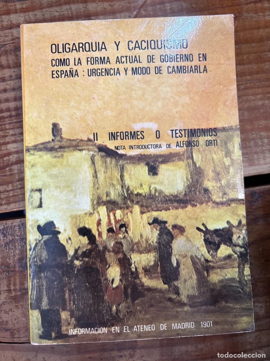 Libros: OLIGARQU&Iacute;A Y CACIQUISMO. Baz&aacute;n, Unamuno y otros