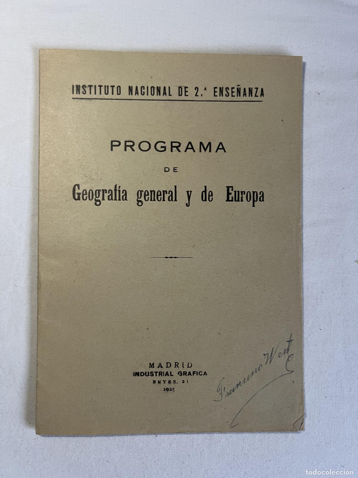 Libros: Lote 2 programas asignatura - Instituto Nacional 2&ordf; Ense&ntilde;anza (1925-26) - Varios - Foto 2