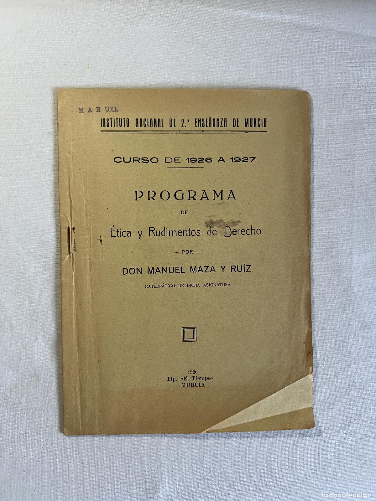 Libros: Lote 2 programas asignatura - Instituto Nacional 2&ordf; Ense&ntilde;anza (1925-26) - Varios