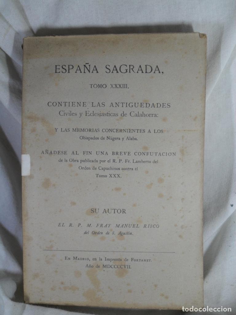 B&uuml;cher: ESPA&Ntilde;A SAGRADA TOMO XXXIII CANTIGUDADES CIVILES Y ECLESIASTICAS DE CALAHORRA - MANUEL RISCO