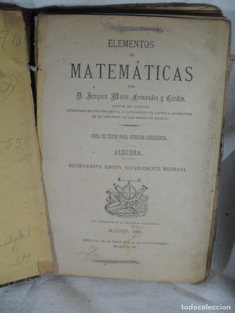 Livres: ELEMENTOS DE MATEMATICAS - JOAQUIN MARIA FERNANDEZ Y CARDIN