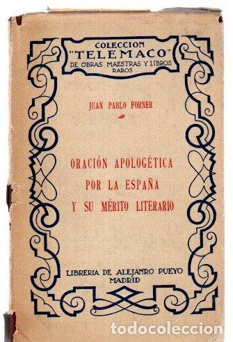 Livros em segunda m&atilde;o: Oraci&oacute;n apolog&eacute;tica por la Espa&ntilde;a y su m&eacute;rito literario - Forner, Juan Pablo