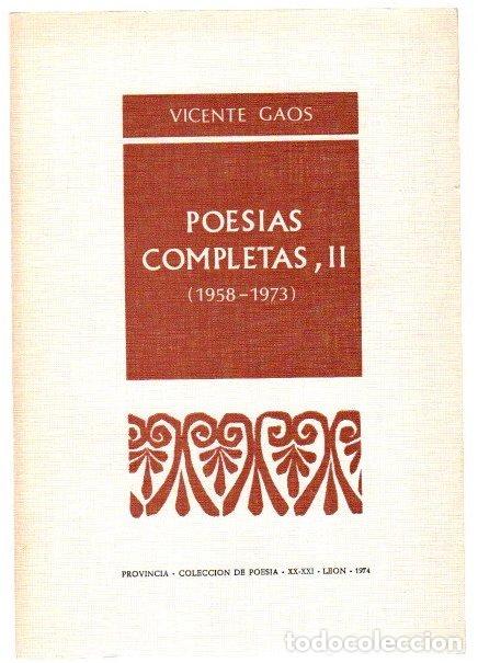 Libros: Poes&iacute;as completas, II (1958-1973) - Gaos, Vicente