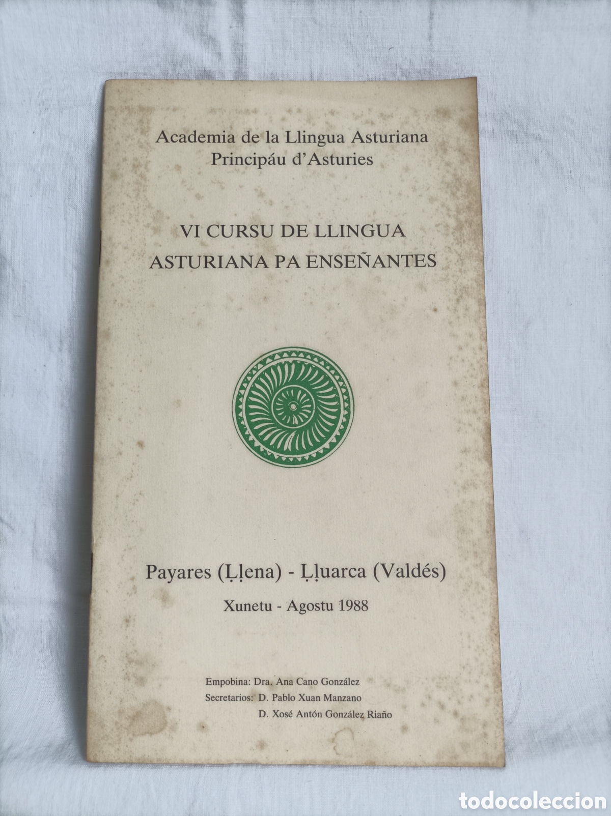 Libros: VI CURSU LLINGUA ASTURIANA PA ENSE&Ntilde;ANTES. Lena. Luarca. 1988. Asturianu.