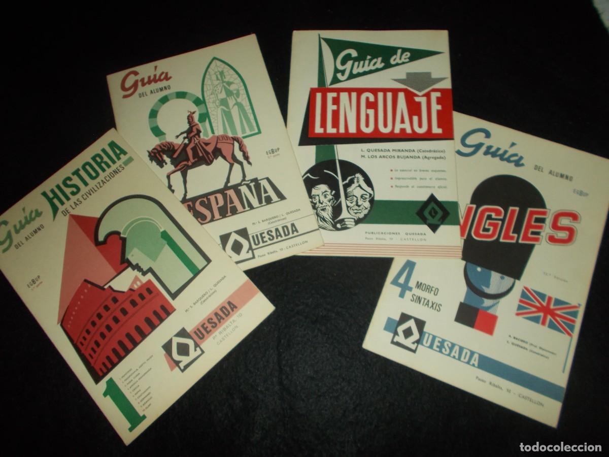 Libros: Lote 4 GU&Iacute;A DEL ALUMNO, QUESADA EGBUP: Historia, Espa&ntilde;a, Lenguaje, Ingles. Colegio. Ver Fotos