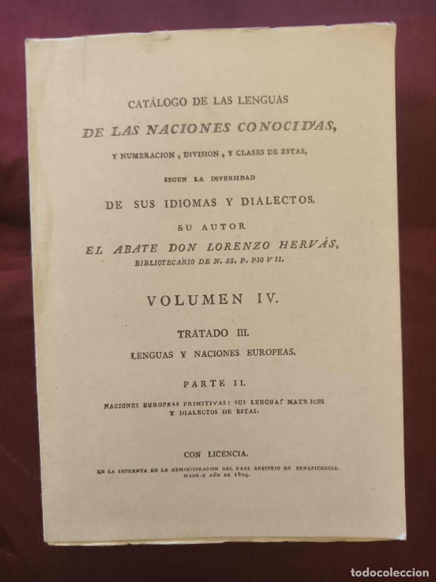 Libros: Cat&aacute;logo de las lenguas de las naciones conocidas, y numeraci&oacute;n, divisi&oacute;n, y clases de &eacute;stas seg&uacute;n l