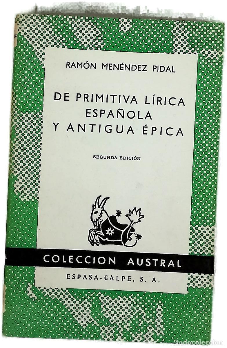 Libros: De primitiva l&iacute;rica espa&ntilde;ola y antigua &eacute;pica