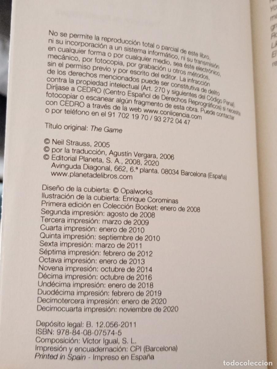Libros: El M&eacute;todo (The Game), Neil Strauss (Booket, 2011) - Foto 5