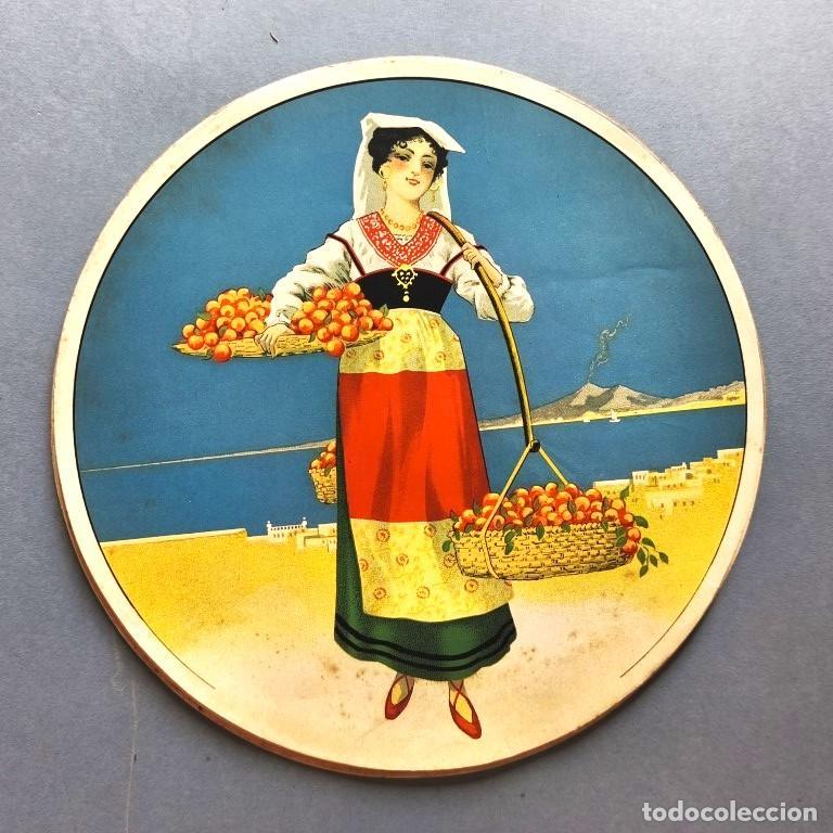 Libros: L&aacute;mina litogr&aacute;fica de caja de naranjas. -