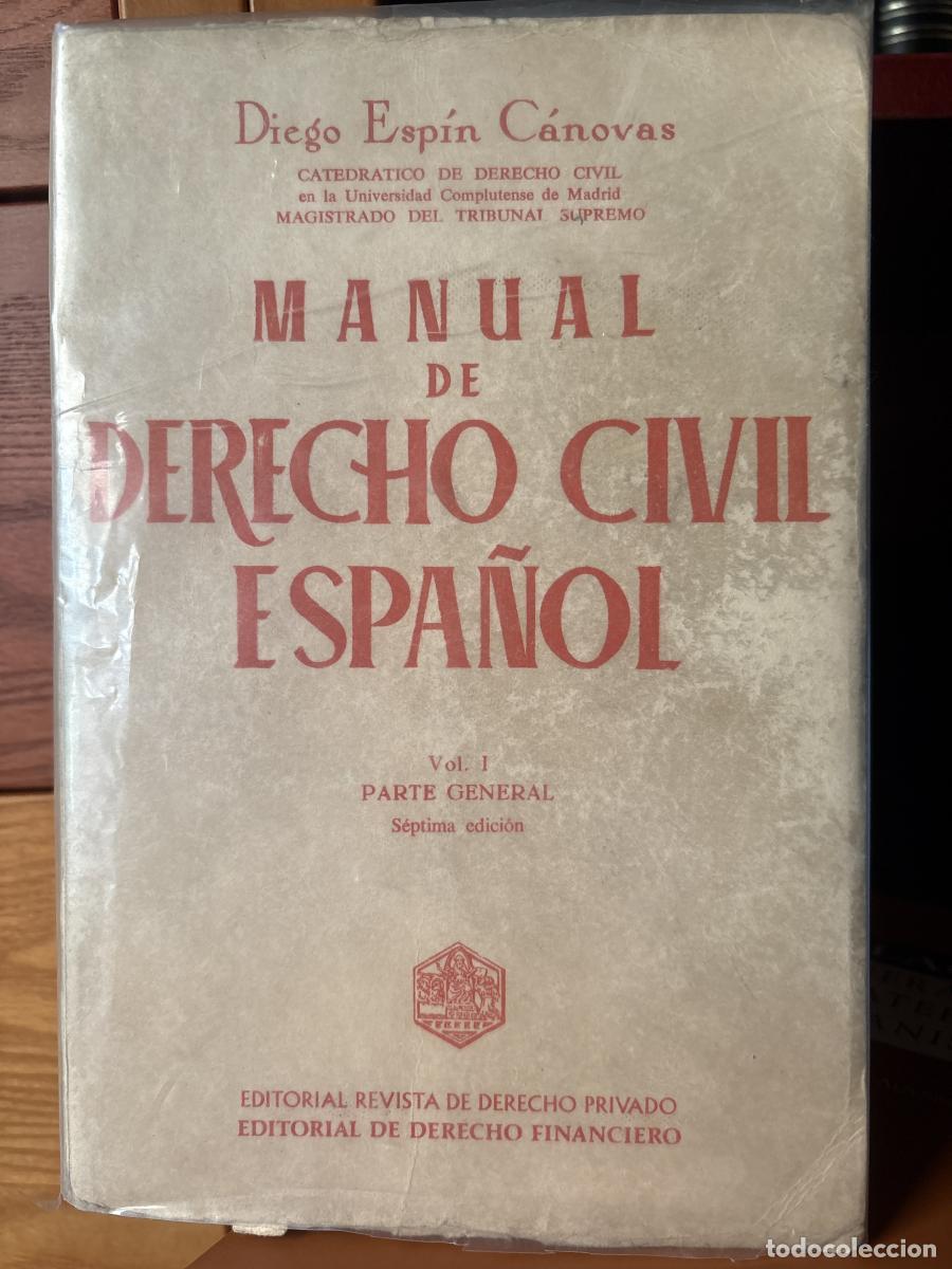 Libros: Manual de Derecho Civil espa&ntilde;ol. T.1. Parte general - Diego Esp&iacute;n C&aacute;novas tdk676
