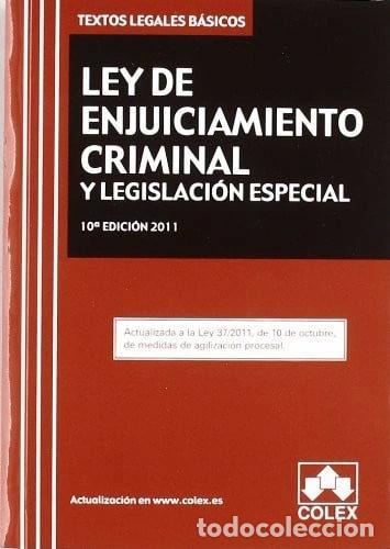 Libros: Ley de enjuiciamiento criminal y legislaci&oacute;n especial- 9788483423073