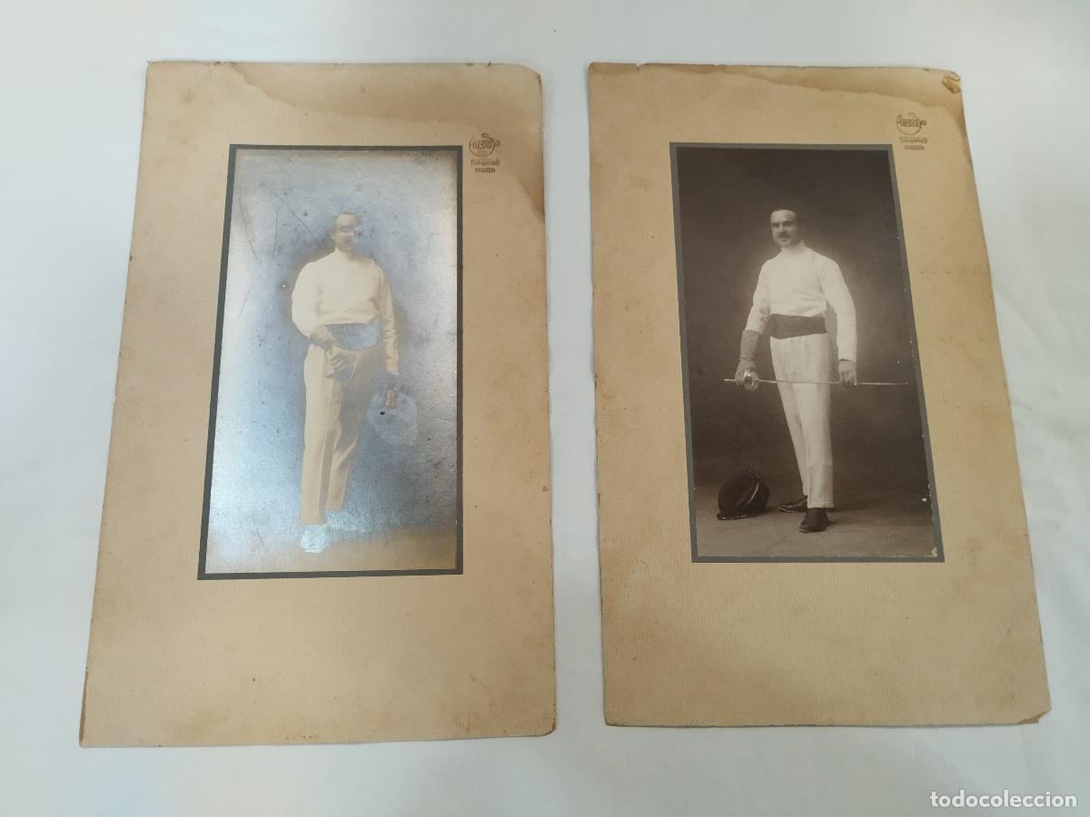 Livros em segunda m&atilde;o: PAR DE FOTOGRAFIAS DE ESTUDIO ALFONSO FUENCARRAL MADRID TIRADOR DE ESGRIMA A&Ntilde;OS 1910 1930 RETRA... -