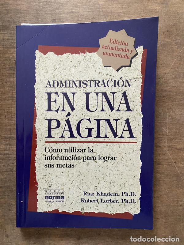 Libros: Administracion en una pagina - Khadem Riaz y Lorber Robert