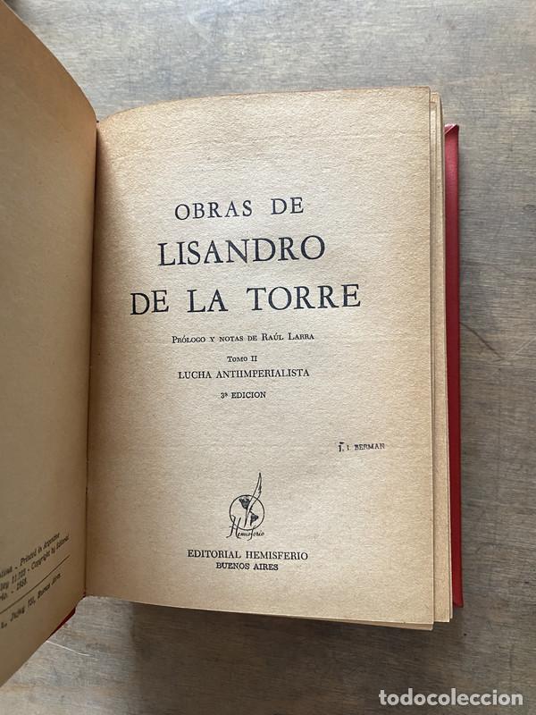 Libros: Obras de Lisandro de la Torre - De la Torre Lisandro