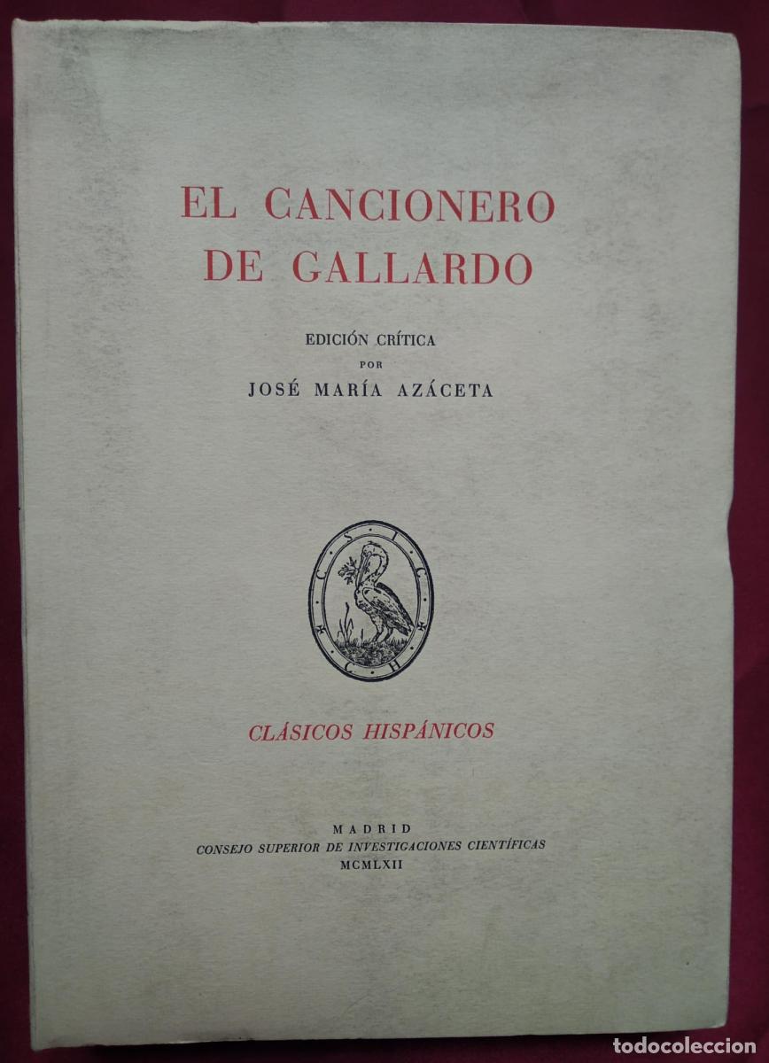 Libros: El Cancionero de Gallardo -