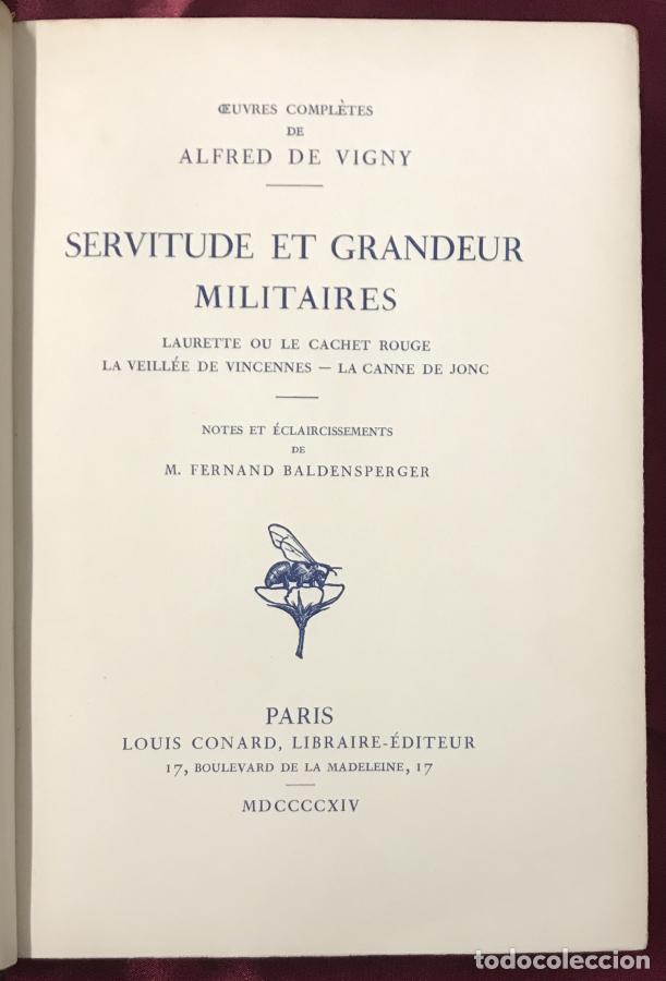 Libros: SERVITUDE ET GRANDEUR MILITAIRES. Laurette ou le Cachet rouge - La veill&eacute;e de Vincennes - La Canne d