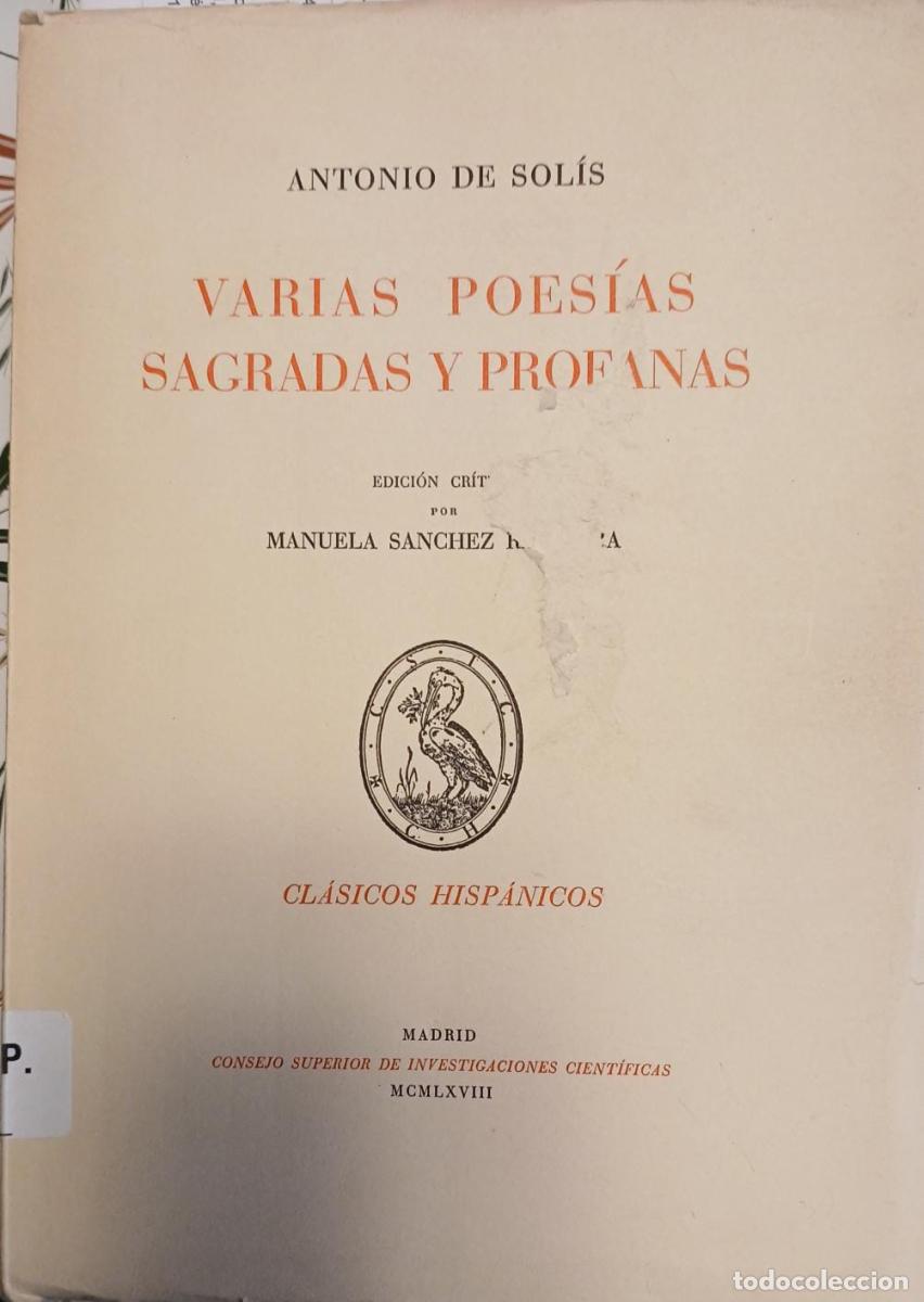 B&uuml;cher: Varias Poes&iacute;as Sagradas y Profanas - Sol&iacute;s, Antonio de