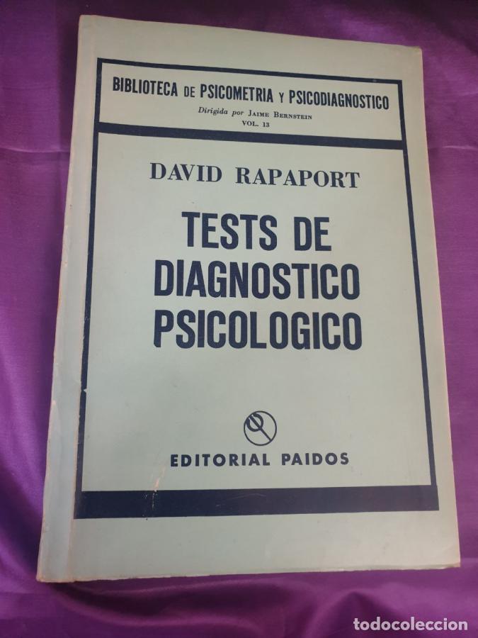 Libros: TEST DE DIAGNOSTICO PSICOLOGICO - DAVID RAPAPORT
