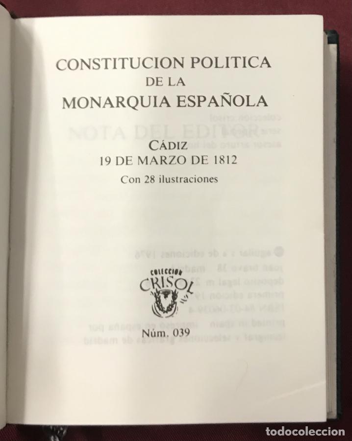 Livres: Constitucion politica de la Monarquia espa&ntilde;ola . Cadiz 19 de marzo de 1812 -
