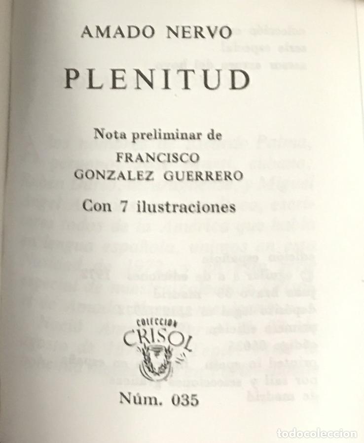Libros: Plenitud. Nota preliminar de Francisco Gonzalez Guerrero - Nervo, Amado