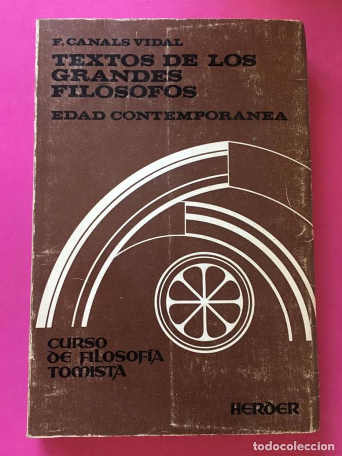 Livros em segunda m&atilde;o: Textos de los grandes fil&oacute;sofos: Edad contempor&aacute;nea - Canals Vidal, F.