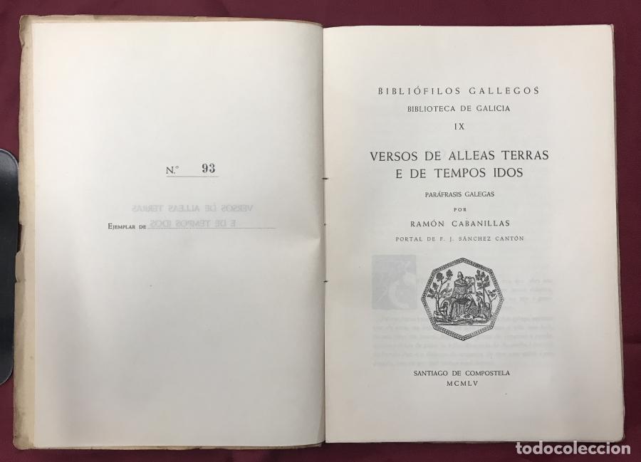 Libros: Versos de Alleas Terras e de tempos idos - Cabanillas, Ram&oacute;n - Foto 2