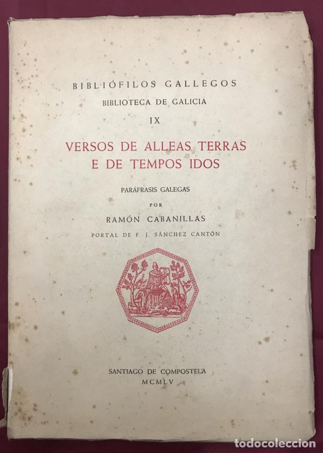 Libros: Versos de Alleas Terras e de tempos idos - Cabanillas, Ram&oacute;n