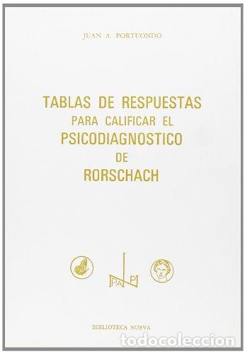 Libros: Tablas De Respuestas Para Calificar El Psicodiagn&oacute;stico De Rorschach - Juan Antonio Portuondo Espino