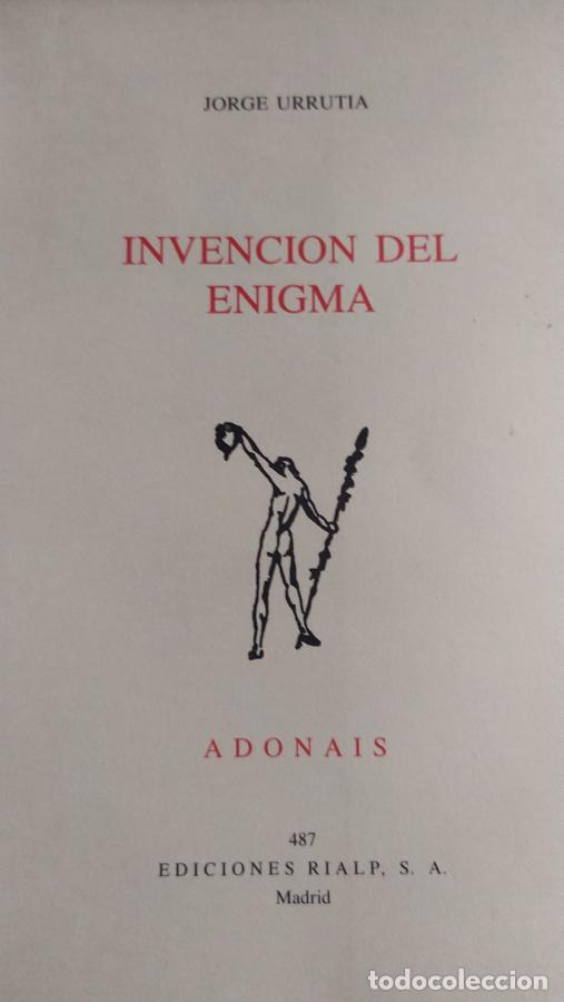 Libros: Invenci&oacute;n del enigma - Urutia, Jorge