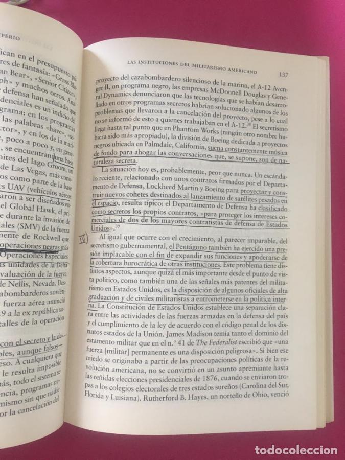 Libros: Las amenazas del imperio. Militarismo, secretismo y el fin de la rep&uacute;blica. - Johnson, Chalmers