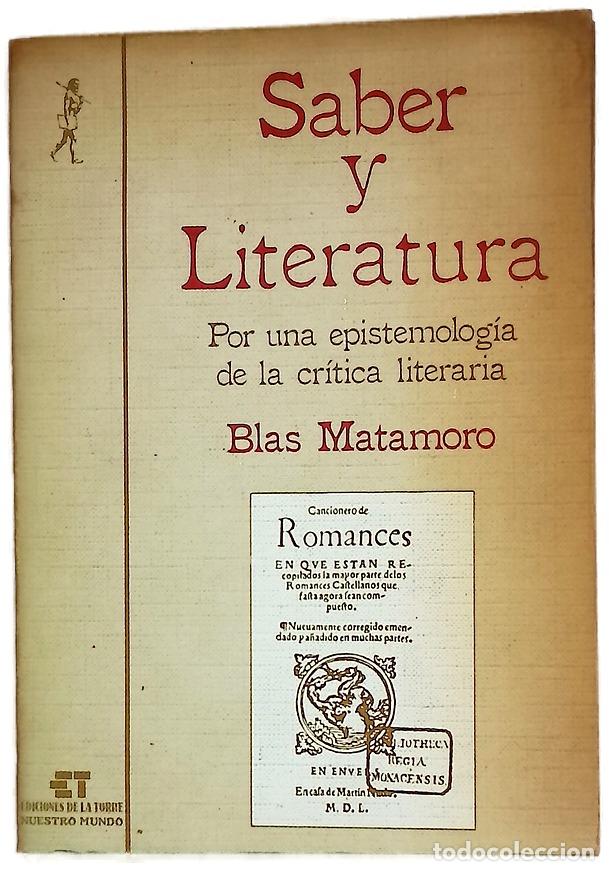 B&uuml;cher: Saber y Literatura por una epistemolog&iacute;a de la cr&iacute;tica literaria