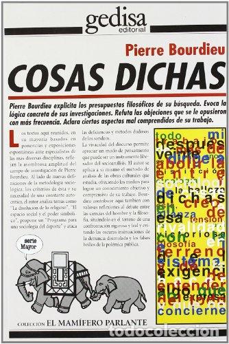 Libros: COSAS DICHAS - Bordieu, Pierre