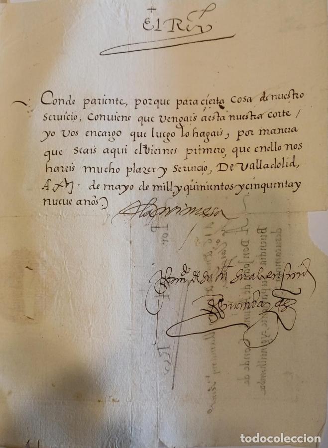 Livros em segunda m&atilde;o: (Manuscrito) Carta con firma aut&oacute;grafa de la princesa D&ntilde;a. Juana, gobernadora del reino, refrendada