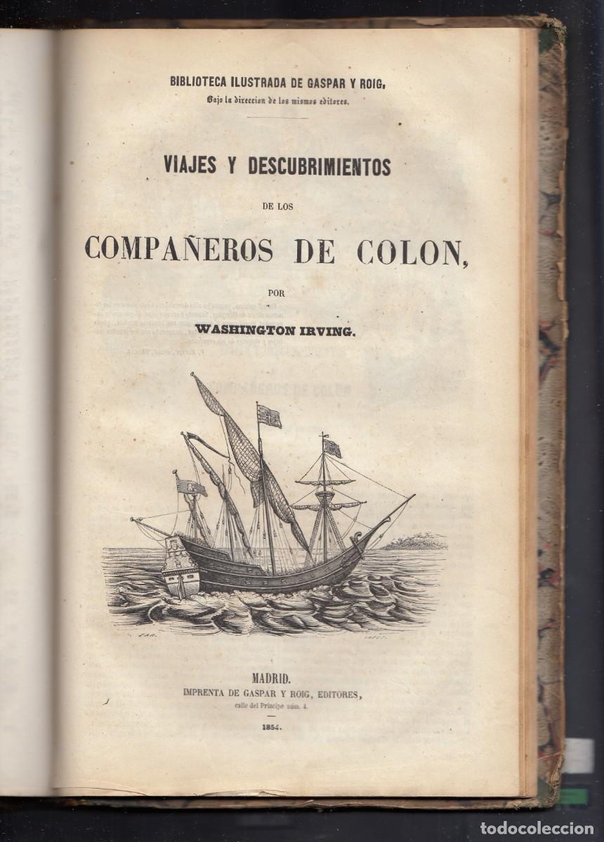 Libros: VIDA Y VIAJES DE CRISTOBAL COL&Oacute;N. Y VIAJES Y DESCUBRIMIENTOS DE LOS..IRVING. AEF