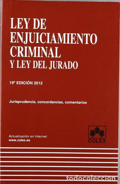 B&uuml;cher: Ley de enjuiciamiento criminal y Ley del jurado- 9788483423394