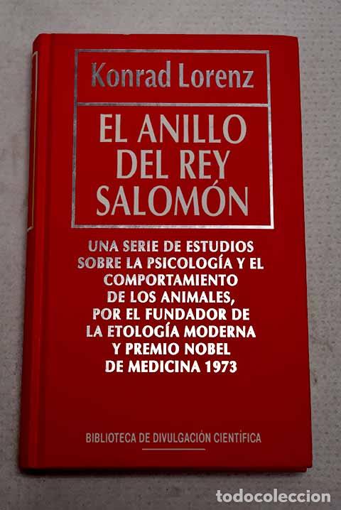 Libros: El anillo del rey Salom&oacute;n.- Lorenz, Konrad