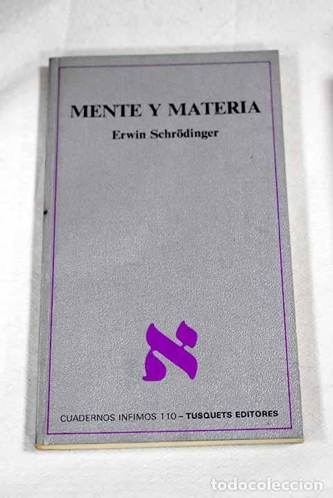 Libros: Mente y materia: conferencias Tarner Trinity College, Cambridge, octubre de 1956
