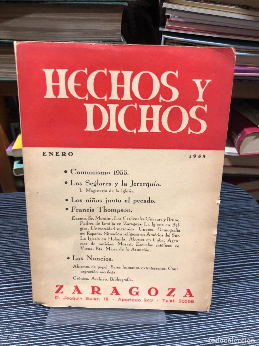 Libros: Hechos y Dichos (Enero 1955) Revista mensual (Zaragoza)