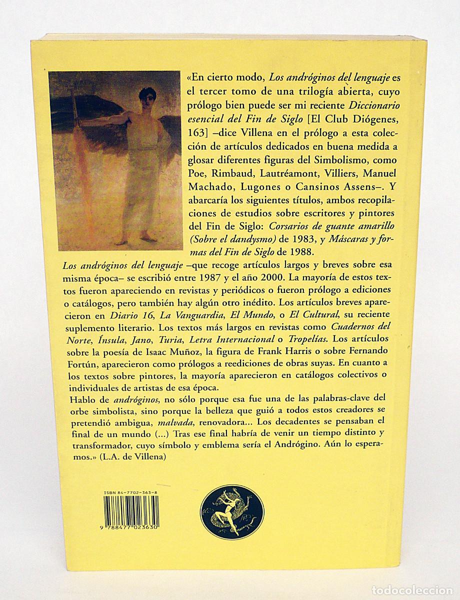 Libros: Luis Antonio de Villena, Los androginos del lenguaje - Foto 2