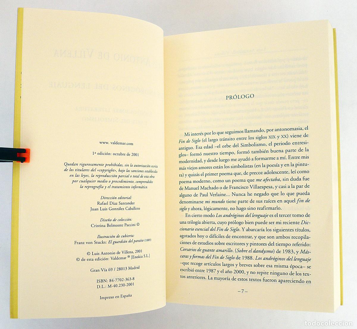 Libros: Luis Antonio de Villena, Los androginos del lenguaje - Foto 6