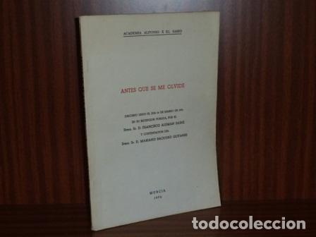 B&uuml;cher: ANTES QUE SE ME OLVIDE - Alem&aacute;n Sainz, Francisco