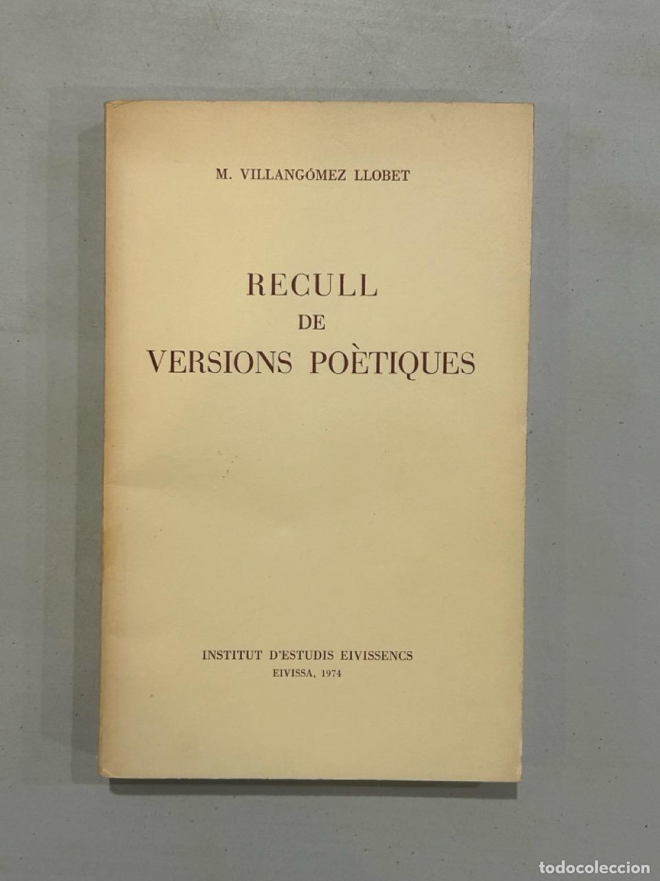 Livres: M. Villang&oacute;mez Llobet - Recull de versions po&egrave;tiques