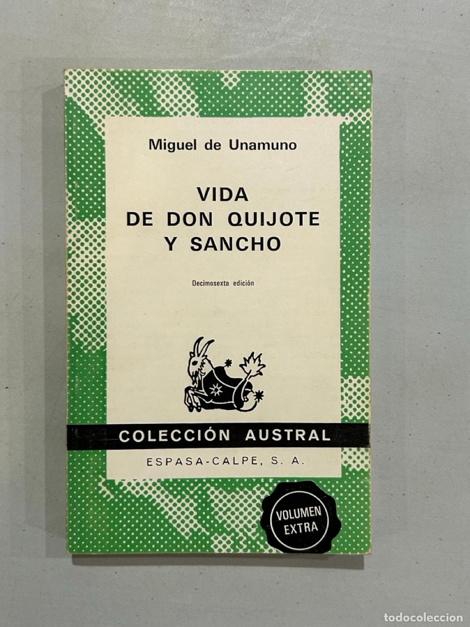 Livros em segunda m&atilde;o: Miguel de Unamuno - Vida de Don Quijote y Sancho