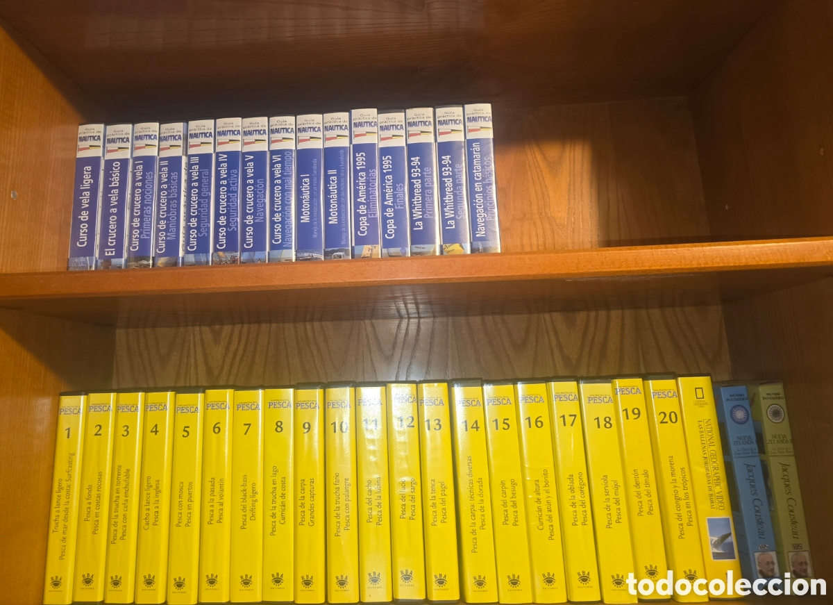 Libros: LOTE COLECCIONABLE VHS &mdash; GU&Iacute;A PR&Aacute;CTICA DE N&Aacute;UTICA Y PESCA &mdash; RBA &mdash; 36+ CINTAS CON FASC&Iacute;CULOS