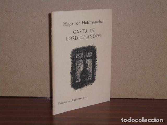 Libri di seconda mano: CARTA DE LORD CHANDOS - Hofmannsthal, Hugo von