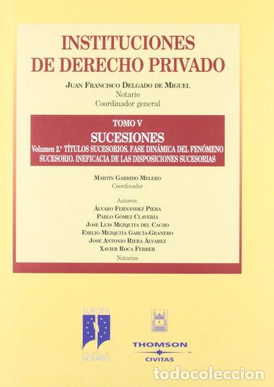 Libros: Instituciones de derecho privado. Tomo V. Volumen 2. Sucesiones- 9788447022885